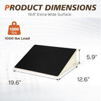 Wooden Slant Board for Squats & Calf Stretching – 19.6" Extra-Wide Non-Slip Surface, 1000 lbs Capacity, Durable Strength Training Wedge for Lower Body Workouts & Flexibility Training