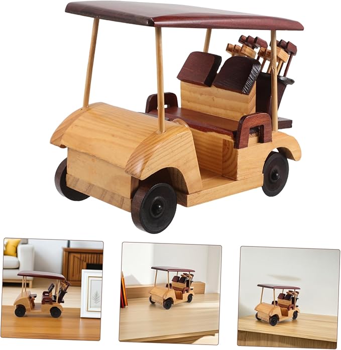 Kisangel Rustic Wooden Car Model Handmade Vintage Vehicle Ornament for Home Decor Office Desktop Antique Decoration Retro Lovers and Collectors