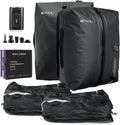 TPU Vacuum Bag for Travel, 70D Nylon Reusable Compression Bag with IP67 Waterproof Zipper, Compression Packing Cubes for Clothing(Gray-2 PCS + PUMP)