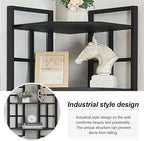HOMISSUE Corner Shelf, 6 Tier Tall Narrow Bookshelf 76.9", Industrial Corner Bookcase with Storage for Home Office Living Room and Bedroom, Black