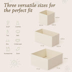 Criusia Drawer Organizer 18-Piece Set, Dresser Organizer for Baby Clothes, Foldable Closet Storage & Drawer Dividers for Underwear, Socks, Nursery (Beige)