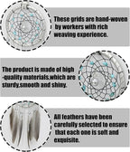 Pine & Linen Handmade Dream Catcher,Bohemian Style Car Rearview Mirror Hanging Charms Feather Pendant,Good Luck Charm for Car Accessories/Wall Hanging/Women/Gift(Silver)