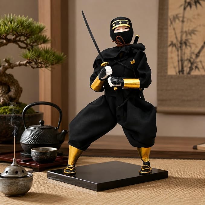 LUOZZY Japanese Figure Desktop Ornaments Japanese Samurai Warrior Statue Ornament Collectible Figurine Doll Home Desktop Decoration