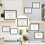 YixangDD 20 PACK Certificate Frames 8.5 x 11, Black Diploma Frame Document Frame with Clear Plexiglass, Picture Frames for Tabletop and Wall Display
