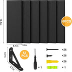 YGEOMER Wall Shelves for Bedroom, 16.5 Inch Floating Shelves for Wall, Shelves for Bathroom Storage, Living Room and Kitchen Decor (Set of 6 Black)