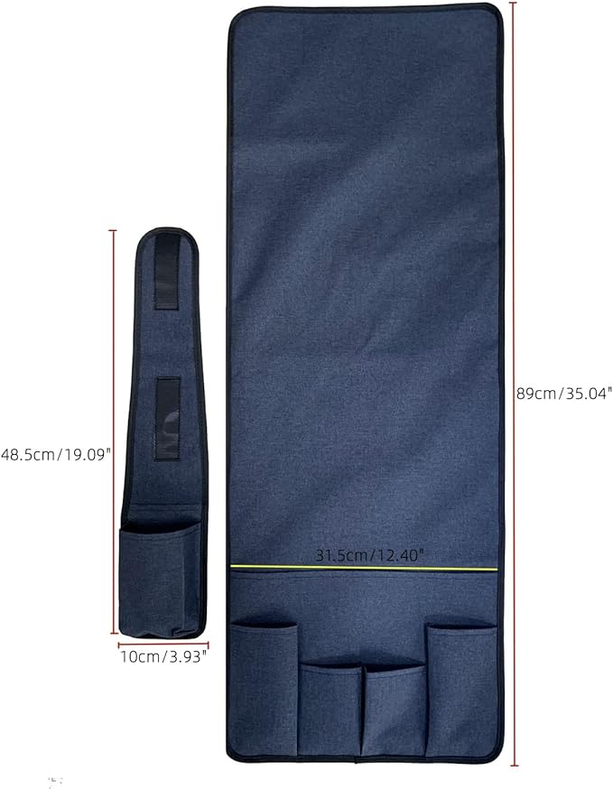 Wanty Sofa Armrest Organizer Couch Arm Chair Caddy Sofa Cover Storage Holder for Remote Control Magazine Book Smart Phone Tablet Drinks and Water Bottle (Navy Blue)
