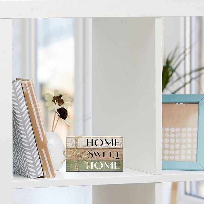 Mini Decorative Books For Home Decor, Small Wood Book Stack For Table Decor, Home Decor Book For Living Room Mantel, Farmhouse Stacked Books Decorative（L44）