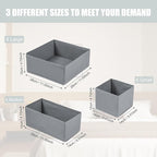 Drawer Organizer Clothes 12 Pack Clothes Organizer Dresser Drawer Organizers for Socks Underwears Bras Foldable Closet Organizers and Storage Fabric Storage Dividers for Nursery Bedroom, Gray