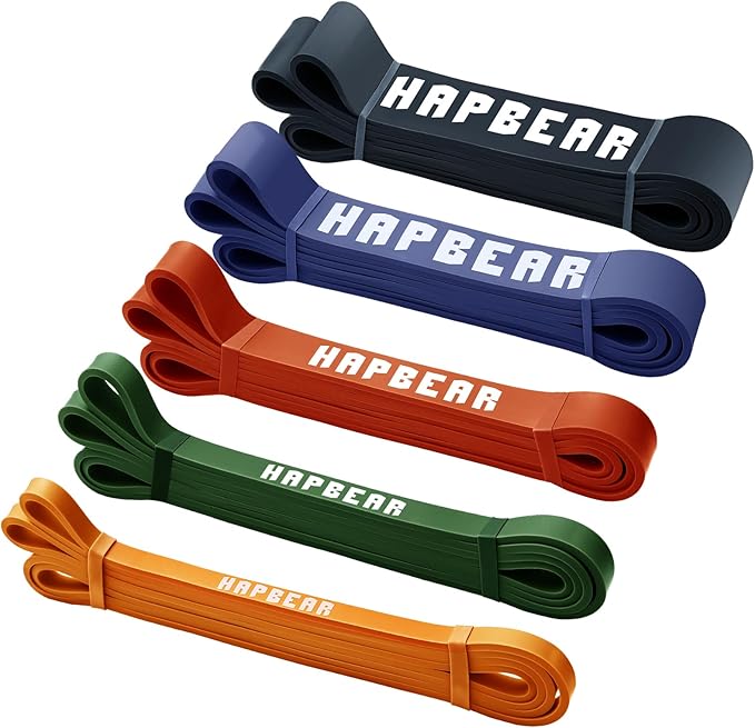 HAPBEAR Pull Up Assistance Bands - Pull Up Bands - Resistance Bands - Exercise Bands Resistance Bands Set of 5 - Workout Bands for Working Out, Stretching, Muscle Training