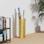 Metal Round Umbrella Stand Rack,Free Standing Umbrella Holder Bin, Canes Walking Sticks Holder for Entryway, Home, Office,Gold