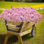 12Pcs UV Resistant Artificial Flowers Artificial Violet Outdoor Decor Realistic Faux Plants Silk Flowers No Fade for Patio Hanging Baskets Garden Pots Farmhouse Yard (Pink)