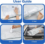 Vacuum Seal Bags For Clothing Travel With Wireless Electric Pump，12 Combo Space Saver Vacuum Storage Bags In 3 Sizes，Compression Travel Packing For Luggage,Ideal For Air Planes, Apartments