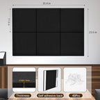 Bulletin Board, 6 Pcs Large Cork Board for Wall 36" x 24", Felt Pin Board Tiles with 40 Pushpins, CorkBoards for Office Home Decor