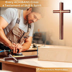 ACHIBANG 10" Wooden Cross for Wall, Modern Minimalist Wall Cross for Home Decor and Blessing, Catholic Gifts