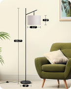 EDISHINE 64.7IN Floor Lamp for Living Room with Remote, Modern Tall Standing Lamp, Dimmable & 5CCT, Foot Pedal Switch, Minimalist for Bedroom, Bulb Included, Black