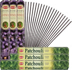 Patchouli Incense Sticks and Precious Lavender Incense Sticks with Incense Holder Bundle for Spiritual Décor and Home Fragrance