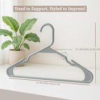 Utopia Home Plastic Hangers 30 Pack - Perfect Space Saving Clothes Hanger - Durable and Strong - Perfect Closet Organizers with Shoulder Grooves (Grey)