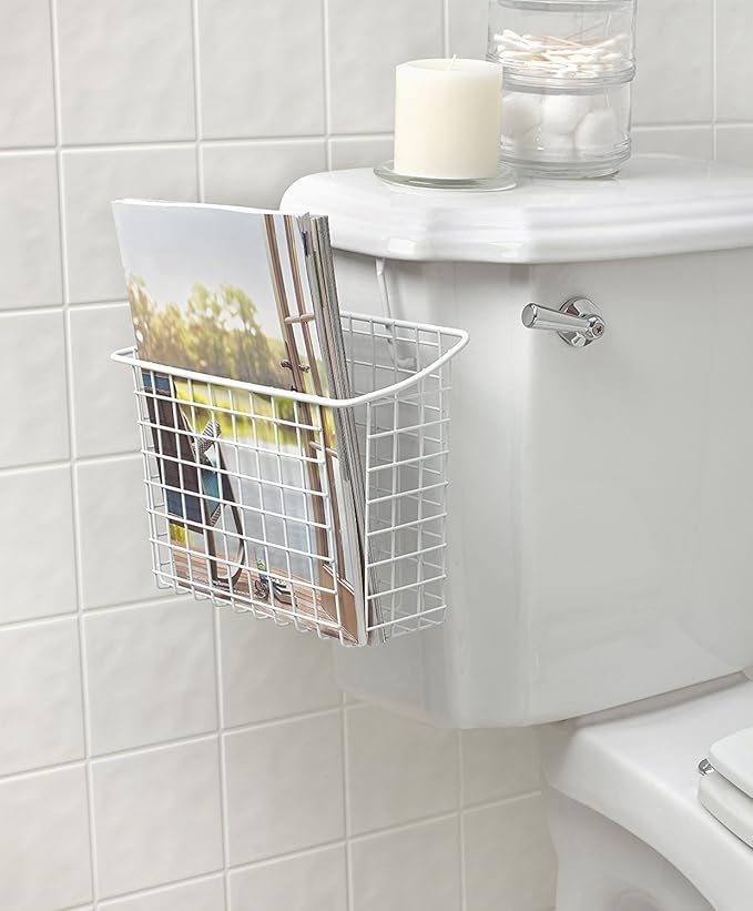 Spectrum Diversified Grid Over the Tank Magazine Holder, White