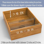3 Pack Adjustable Drawer Dividers for Clothes,6" High Expandable From 12-20" Clear Drawer Organizers, PC Plastic Separators for Dresser/Bedroom/Bathroom/Kitchen/Office Storage