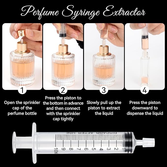 50pcs Perfume Refill Tool Kit,Plastic Perfume Dispenser Transfer Tools,Travel Refill Tool Set for Liquid Cologne Fragrance Sample Essential Oils (Clear, 10ml/50pcs)