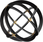 Decorative Sphere for Home Decor - Black & Gold, Hand Painted, Modern Decorative Balls for Living Room, Bedroom, Kitchen, Bathroom, Office - Table Decorative Orbs for Centerpiece