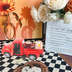 Vintage Mini Metal Pickup Truck with The Coffee Decor and The 4 Books,for Home Farmhouse Kitchen Decor & Coffee Decorations (Coffee-Red)
