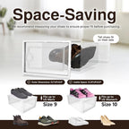 Reli. Shoe Boxes (14 Pack) | Clear Shoe Storage Boxes Stackable and Compact | Lightweight Plastic Storage Box with Ventilation Holes, Swing Door | Interlocking Containers, Stackable Rack | White