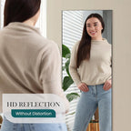 DUMOS 64"x21" Full Length Mirror, Full Body Mirror with Aluminum Alloy Thin Frame, Standing Mirrors with Leaning or Hanging, Suitable for Bedroom, Livingroom, Cloakroom, Black