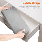 Lifewit 1 Pack Over the Door Organizer, Clear Window Hanging Storage with 4 Side Pockets, Anti Tilt 40 lbs Load Behind Door for Pantry, Nursery, Bathroom, Bedroom, Dorm, 5 Section, Light Gray