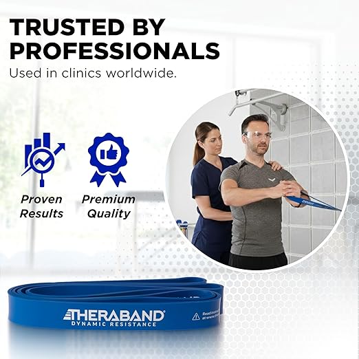 THERABAND High Resistance Band, Heavy Elastic Super Band for Full Body Workouts, Physical Therapy, Strength Training, Durable 41” Loop Exercise Band, 35 lbs Resistance