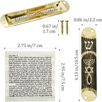 Mezuzah with Scroll for Door, Metal Mezuzah Case with Messianic Seal for Hebrew Home Blessing, Jewish Gifts, Jewish House Warming Decor, Christmas, Easter (Black)