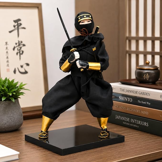 LUOZZY Japanese Figure Desktop Ornaments Japanese Samurai Warrior Statue Ornament Collectible Figurine Doll Home Desktop Decoration