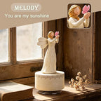 Angel Music Box, Sculpted Hand-Painted Musical Figure Gifts Butterfly Music Box Guardian Angel Figurine for Daughter Women Birthday Anniversary, Play You are My Sunshine