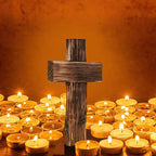 Retro Handmade Log Wood Cross Baptism Cross Wall Decor Spiritual Religious Crosses Small Wooden Room Church & Home for Wall Table Decor Outdoor Wooden Crosses Gifts with Hook for Hanging Wall