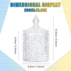 Aoriher 4 Pcs Crystal Glass Candy Jar Set with Lids Home Decorative Storage Jars for Apothecary, Bathroom, Kitchen, and Pantry, Ideal for Cotton Swabs and Jewelry(Medium,Clear)