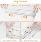 Yieach 12Pack 3.2 Inch Shallow Acrylic Drawer Dividers for Clothes -Expandable from 15-21''- Adjustable Drawer Dividers for Baby Clothing,Sock,Underwear,Clear in Drawer Separators for Dresser,Kitchen