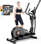 pooboo Elliptical Machine, Elliptical Exercise Machine with 16-Level Resistance&Quiet Magnetic Driving System, Elliptical Machine for Home with LCD Monitor,15.5-17IN Stride, 350LBS Weight Capacity