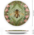 Art Nouveau William Morris Forest Roses And Bees Decorative Plate of 6", 7", 8", 10", Customize Christmas Ceramic Dinner Plates, Custom Gifts, Kitchen Display Household, with Vertical Stand