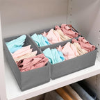 8 Pack Foldable Drawer Organizers, Grey Clothing Dividers Closet Cabinet Dresser Storage Boxes for Socks, Underwear, Bras, Panties, Multi-Purpose Storage Bins, 11x5.7x4.72 Inch