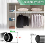 Closet Rods for Hanging Clothes, 1.3 Inch Diameter Heavy Duty Closet Rod 17-87 Inch Adjustable Clothes Hanging Bar Matte White Shower Curtain Rods for Closet, Wardrobes, Bathroom, Windows