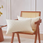 Leeden 12x20 Pillow Insert Set of 2 - Firm and Fluffy Lumbar Pillow Inserts, Rectangle Interior Sofa Pillow Inserts, Decorative Pillow Insert Pair - Beige Couch Pillow