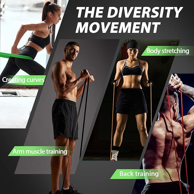LEEKEY Resistance Bands, Exercise Bands,Pull Up Assist Bands - Bands for Working Out,Band for Men and Women Fitness Training, Physical Therapy,Home Workouts