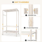 Heavy Duty Rolling Clothes Rack,Load 693LBS Clothing Racks for Hanging Clothes,Free Standing Closet Organizers and Storage Garment Racks with Wheels,Rods,Gray 70"H x 45"W x 18"D