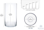 Royal Imports Flower Glass Vase Decorative Centerpiece for Home or Wedding - Cylinder Shape, 12" Tall, 5" Opening, Clear