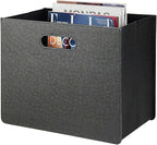 HofferRuffer Magazine Basket Holder, Foldable Magazine Rack, Document File Holder Organizer, File Folder, Newspaper Storage Bin Organizer for Home or Office(Black)