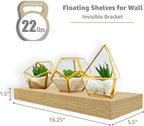 Sorbus Floating Shelves for Wall – 16 Inch Floating Shelf for Kitchen, Bedroom, Living Room, Bathroom, Home & Wall Decor - Mounted Bathroom Shelves with Invisible Brackets (Maple Wood, 4 Pack)