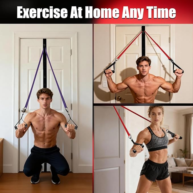 LEEKEY Resistance Bands, Exercise Bands with Handles,Pull Up Assist Bands - Band Set with Door Anchor - Bands for Working Out,Band for Men and Women Fitness Training,Home Workouts