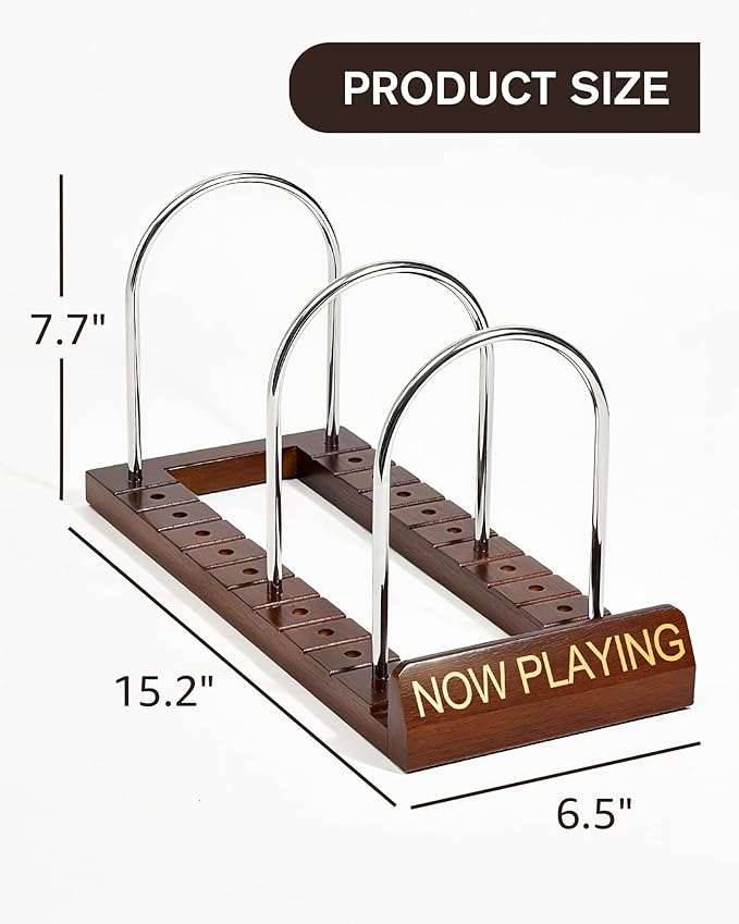 Vinyl Record Storage, 50 LPs Now Playing Record Holder, Wood Vinyl Album Storage Rack for LP Records/Magazines/Music Lovers