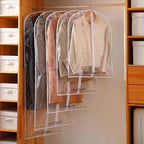 Garment Bags for Hanging Clothes, 6 PCs All Clear Garment Bag, Plastic Dustproof Suit Bag, Coat Protector Zippered Garment Covers for Closet Storage and Travel - 24'' x 48''/6 Pack