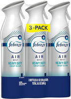 Febreze Air Mist, Air Freshener Spray, Odor Fighting Room Spray, Deodorizer for Home Bathroom Kitchen Office Apartment Dorm Room Classroom, Heavy Duty Crisp Clean Scent, 8.1oz (Pack of 3)